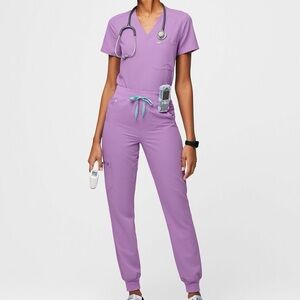 Figs Purple Scrub Top and Joggers